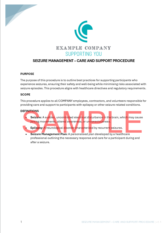 Seizure Management - Care and Support Procedure
