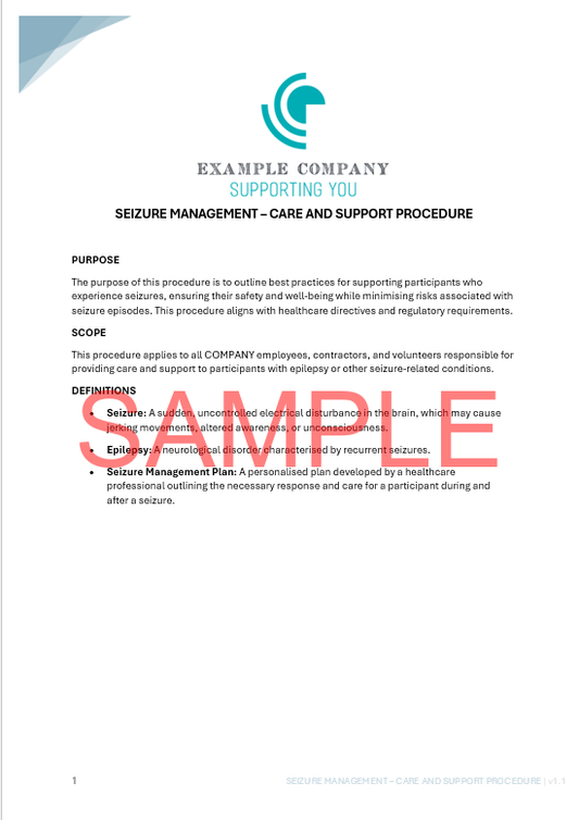 Seizure Management - Care and Support Procedure