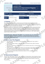 Sample NDIS Continuous Improvement Register template, business pack