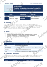 Sample NDIS Positive Behaviour Support Framework template