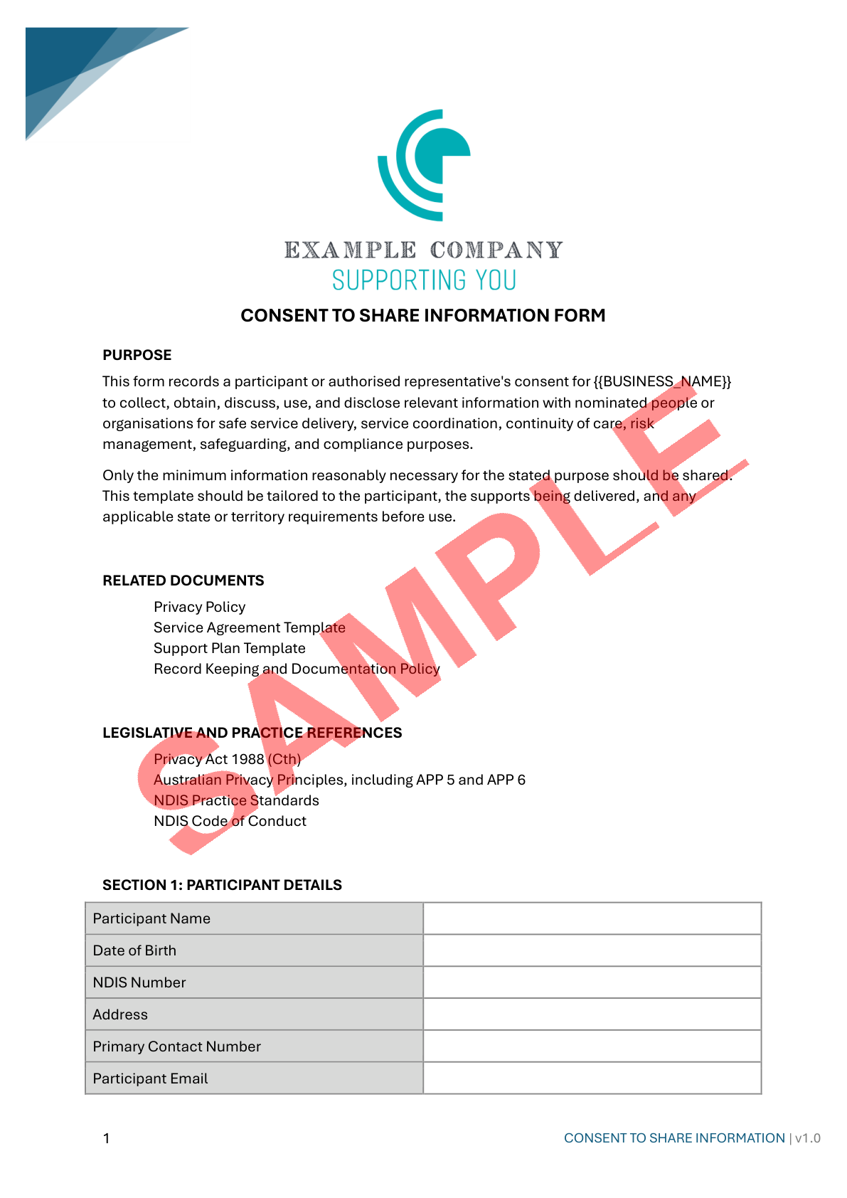 Consent To Share Information Form