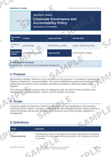 Sample NDIS Corporate Governance and Accountability Policy template