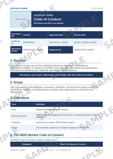 Sample NDIS Code of Conduct policy template