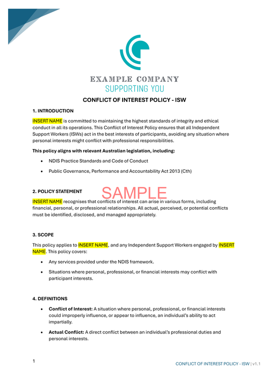 Conflict of Interest Policy - ISW