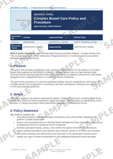 Sample NDIS Complex Bowel Care Policy and Procedure template