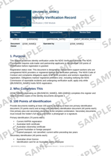 Sample NDIS Identity Verification form template