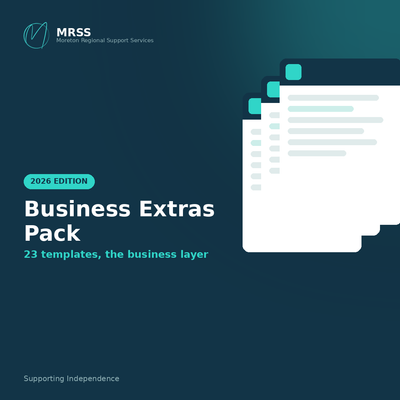 NDIS Business Extras Pack cover, quality, marketing and admin templates
