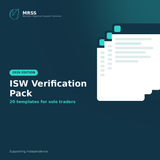 ISW Verification Pack template cover, NDIS documents for independent support workers